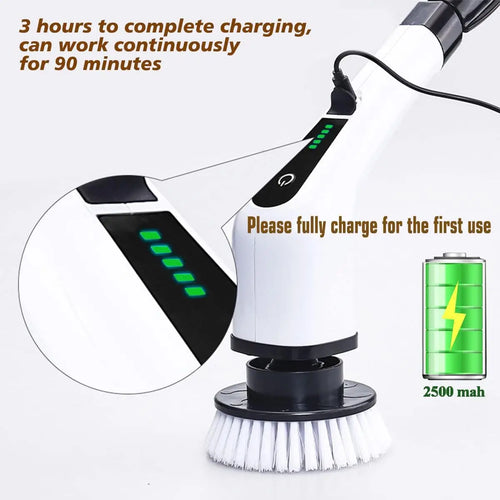 Cordless Spin Scrubber Electric  Cleaning Brush for Kitchen,Bathroom,Toilet